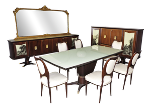 Vintage Dining Set from Fratelli Rigamonti, Desio, 1940s, Set of 9
