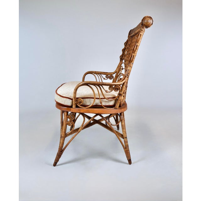 Antique American Victorian Wicker and Caned Settee or Courting Bench For Sale In Philadelphia - Image 6 of 12