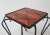 Mid-Century Modern Metal Square Plant Stand with Red Lava Ceramic Tiles For Sale - Image 3 of 7