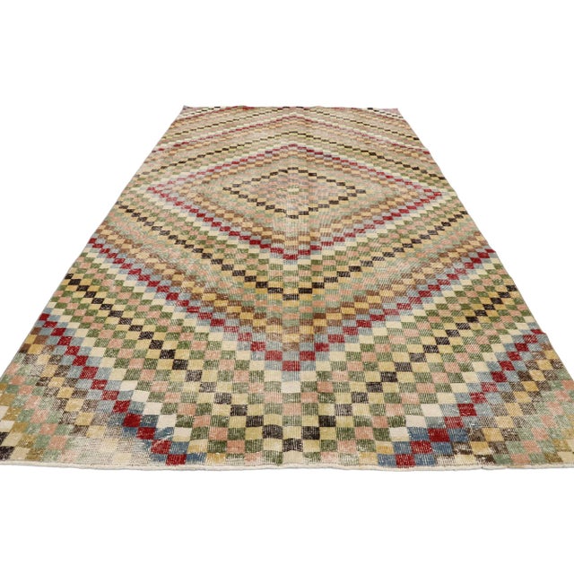 Vintage Turkish Sivas Rug - 05'07 X 10'00 For Sale - Image 4 of 10