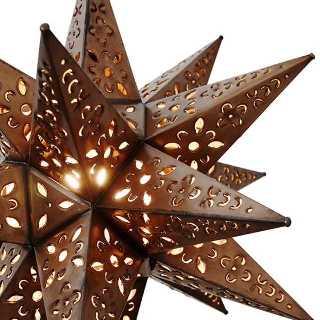 Worlds Away Matthew Izzo Home Tin Star Pendant Light - 20" Large For Sale - Image 4 of 4