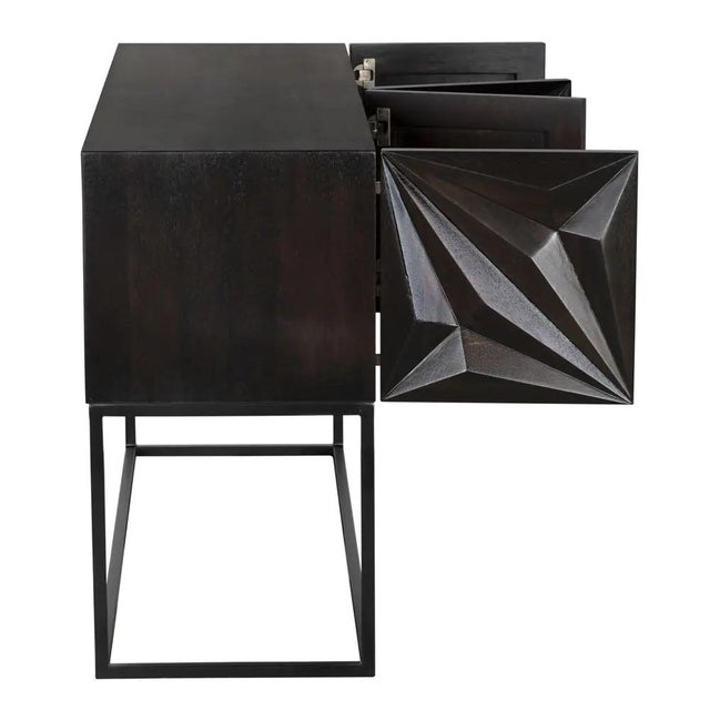 Zurich Console, Ebony Walnut with Iron For Sale In Los Angeles - Image 6 of 9