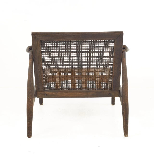 Brown Lawrence Peabody for Richardson Nemschoff Mid Century Ebonized Walnut and Cane Lounge Chairs - a Pair For Sale - Image 8 of 13