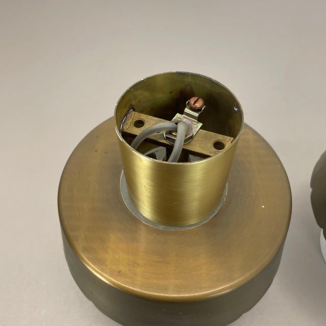 Minimalist Brass and Glass Tube Ceiling Lights, Italy 1970s, Set of 2 For Sale - Image 6 of 18