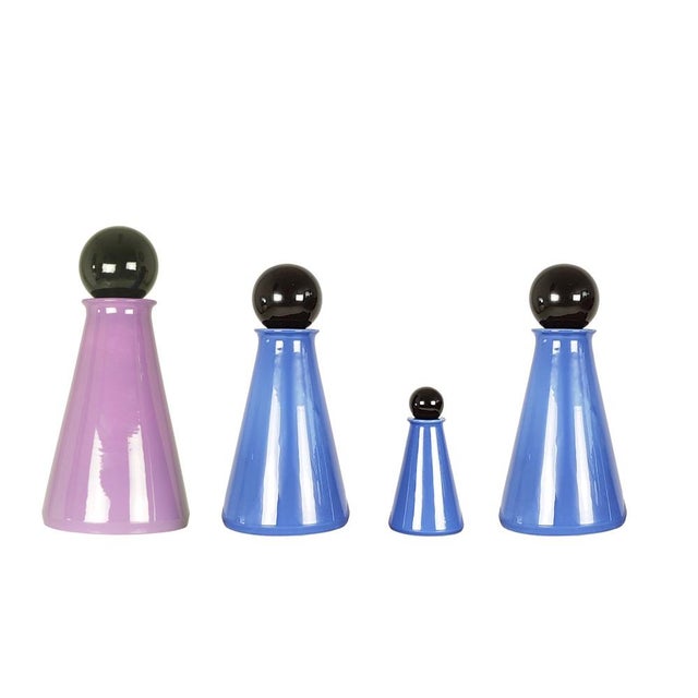 Glazed Ceramic Decorative Bottles by L. Boscolo for Forma & Luce, 1980s, Set of 4 For Sale - Image 12 of 12