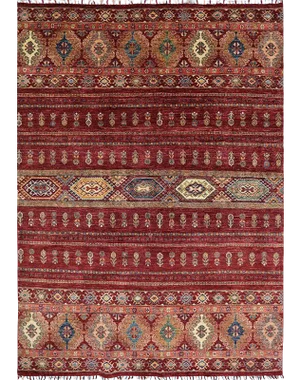 Handwoven Turkeman Style Area Rug 5'10"×8'1"