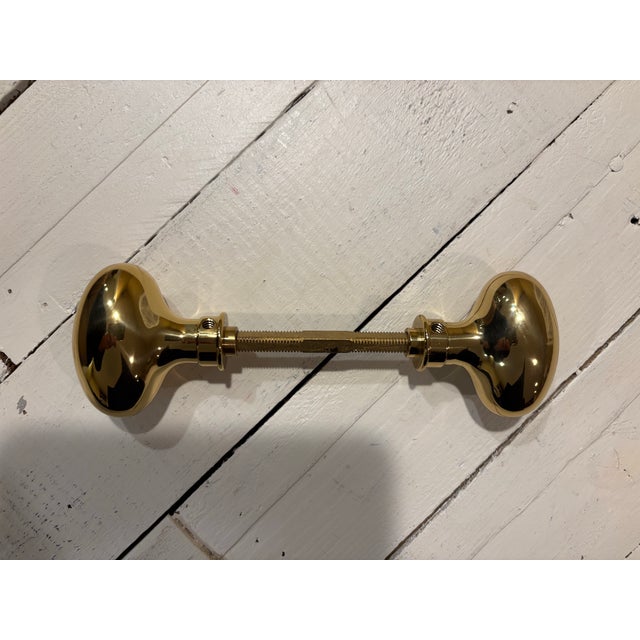 Metal Solid Brass Oval Baldwin Door Knobs - Set of Two For Sale - Image 7 of 7