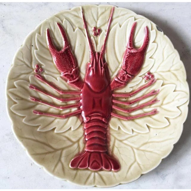 Victorian 19th Century Victorian Wedgwood Majolica Lobster Plate For Sale - Image 3 of 5