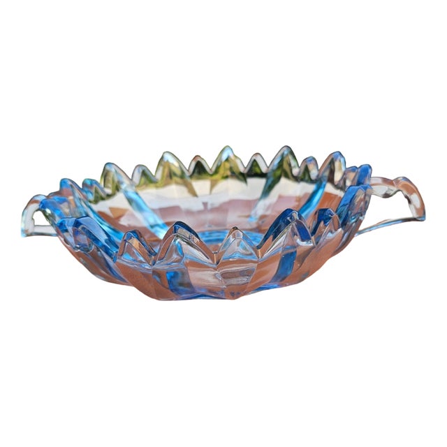 Art Deco Blue Brockwitz Serving Platter, 1930s For Sale