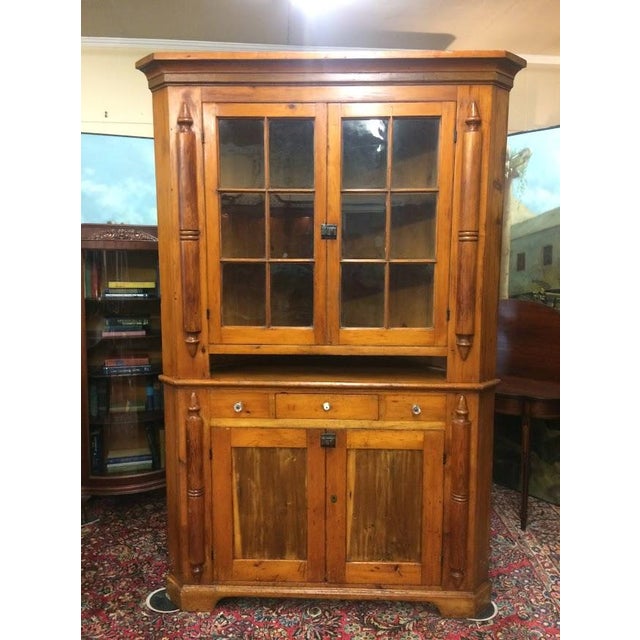 Antique Pine Corner Cabinet, Rustic Corner Cabinet For Sale - Image 6 of 14