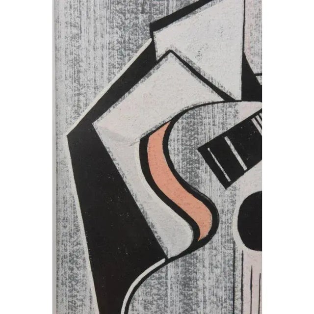 1950s Cubist Guitar Drawing by "Record" 1950s For Sale - Image 5 of 10