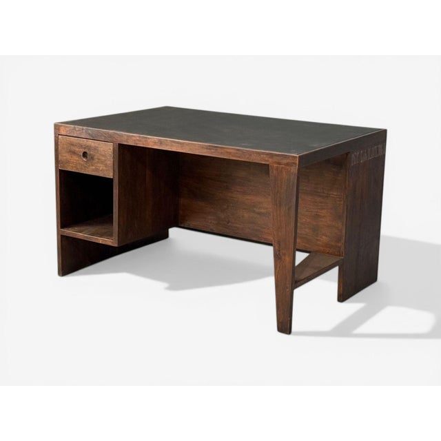 Pierre Jeanneret, Pigeonhole Desk, Teak, Leatherette, Chandigarh, India, 1960s For Sale - Image 4 of 9