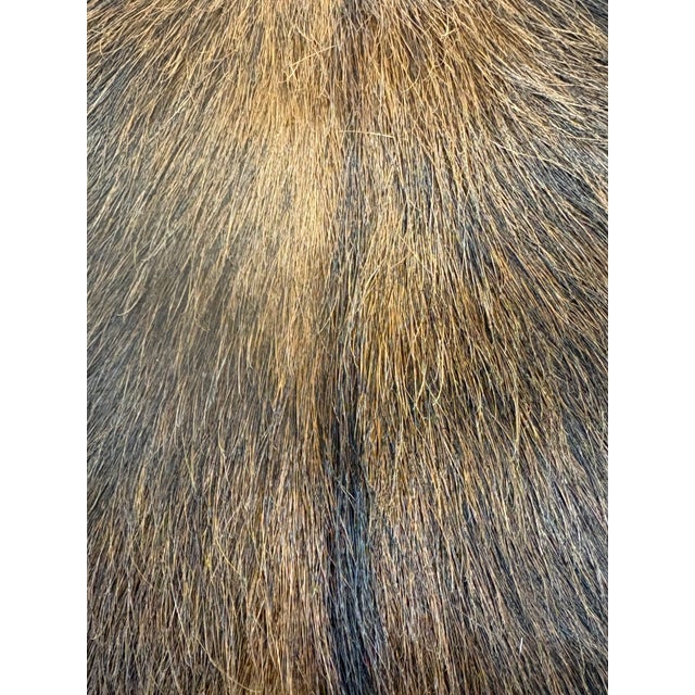 Brown Reversible 16” X 16” Premium Brazilian Watusi Cowhide Pillow Cover – Sculptural Spine Composition - Handcrafted by Pablo Sota Designs. For Sale - Image 8 of 11