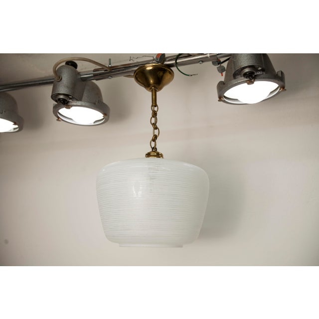 Italian Chandelier in Ribbed Glass and Brass, 1960s For Sale - Image 15 of 18