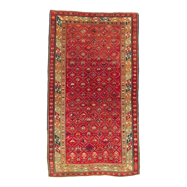 Mid 20th Century Vintage Turkish Tribal Oushak Rug, 03'11 X 06'11 For Sale