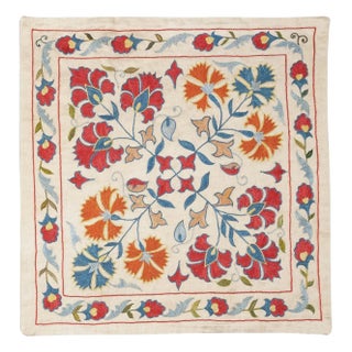 20"x21" 100% Silk Cushion Cover. Embroidered Pillowcase. Handmade Lace Pillow For Sale