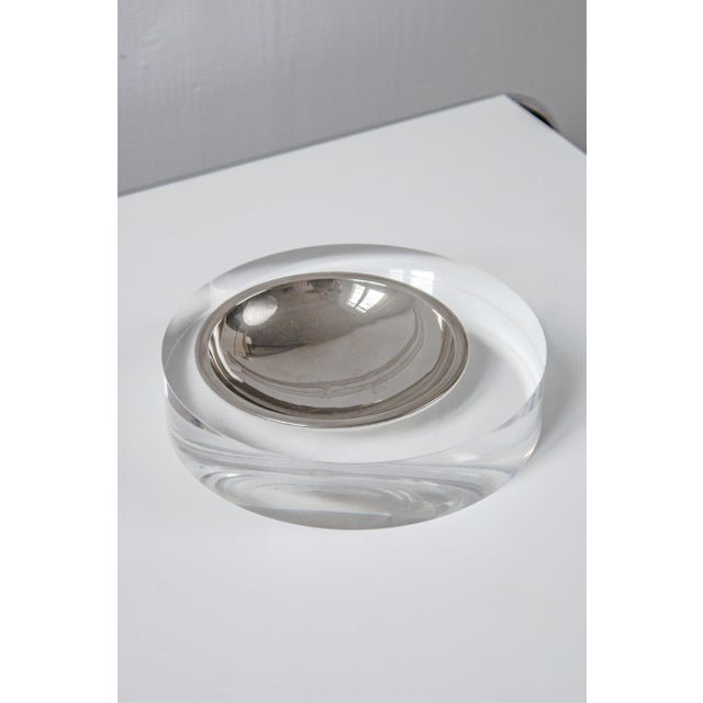 Transparent Acrylic Glass and Chrome Valet Tray by Felice Antonio Botta, 1970s For Sale - Image 13 of 13