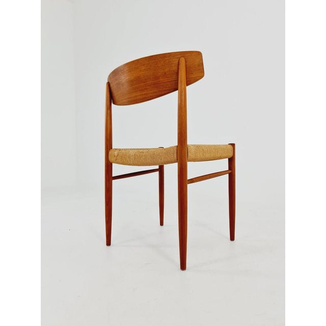 Danish Teak & Paper Cord Dining Chair from A.M. Mobler, 1960s For Sale - Image 5 of 11