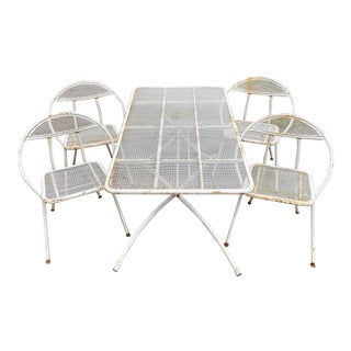 Salterini Mid-Century Modern Rid-Jid Steel Outdoor/ Patio Dining Set - 5 Pieces For Sale