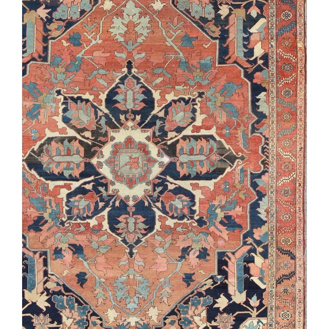 Very Fine Antique Rug With Bold Geometric Medallion Design For Sale - Image 4 of 8