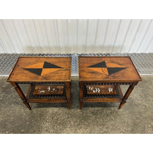 Italian Inlaid Side Tables - a Pair For Sale - Image 12 of 12