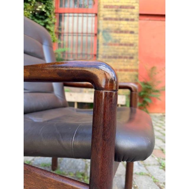 Armchair in Dark Brown Real Leather from Dyrlund For Sale - Image 6 of 11