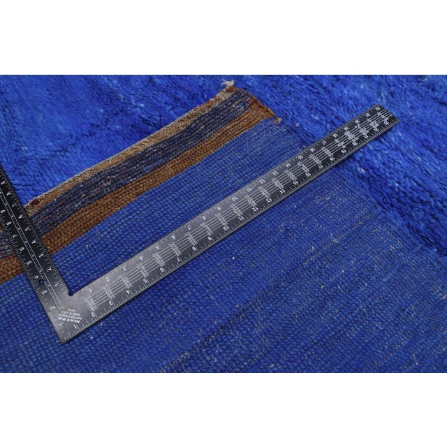 Late 20th Century Vintage Berber Blue Moroccan Rug - 05'10 X 11'02 For Sale - Image 5 of 9