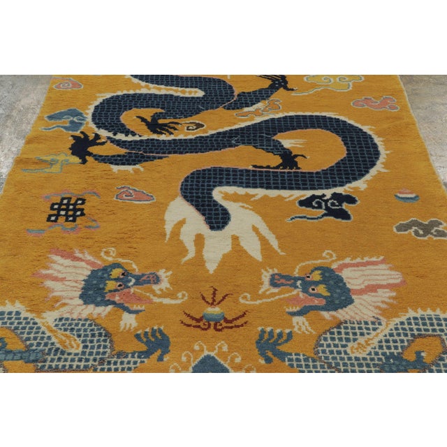 Textile Antique Chinese Dragon Pictorial Gold Runner With Imperial Symbols - Rug & Kilim For Sale - Image 7 of 9