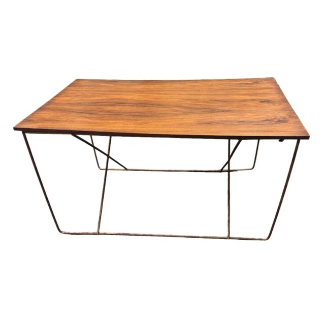 Mid-Century Modern Mid 20th Century Vintage Gilt Metal Frame Rosewood Top Coffee Table For Sale - Image 3 of 4
