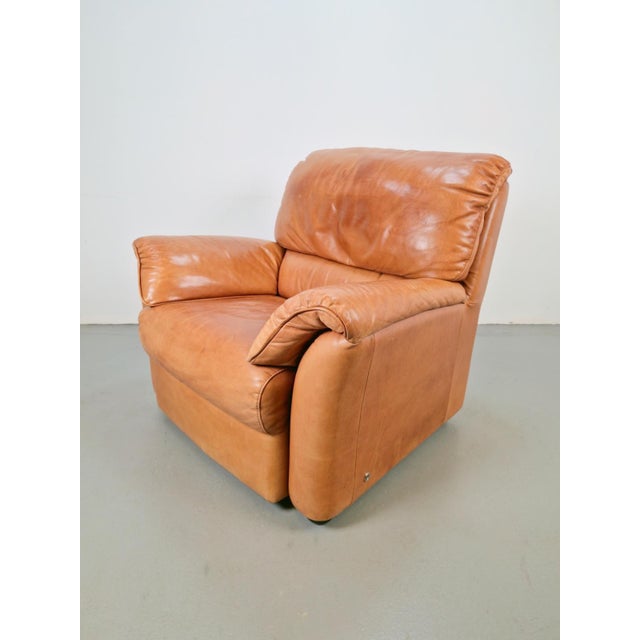 Calf Leather Lounge Chair from Natuzzi, Italy, 1990s For Sale - Image 3 of 15