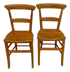 Early 20th Century Elm Wood Dining Chairs, 1890s, Set of 2