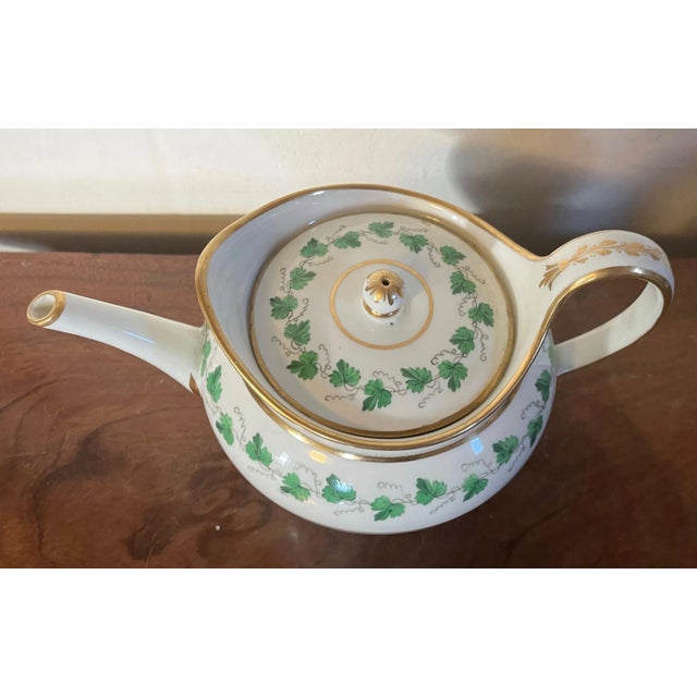 From Vienna Antique Early 19th Century Vienna Porcelain Helmet Shape Tea Pot For Sale - Image 4 of 13