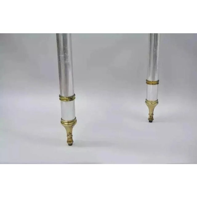 Vintage Maison Jansen Style Hollywood Regency Chrome & Brass Console Table Base For Sale - Image 4 of 10