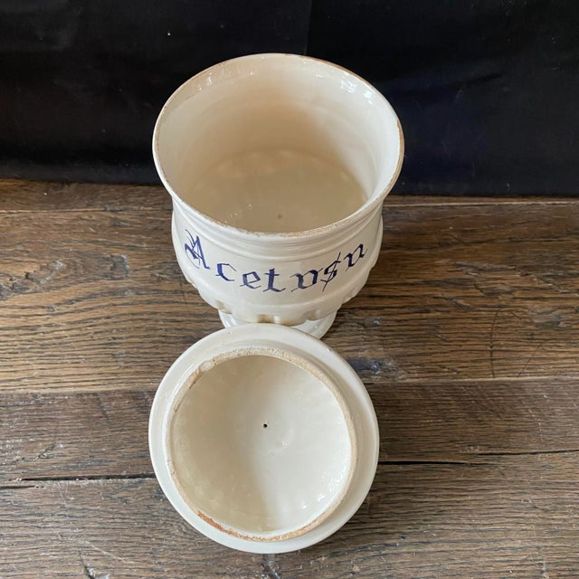 Antique Italian Apothecary Jar Venetian Acetosa Porcelain Urn Large For Sale In Portland, ME - Image 6 of 10