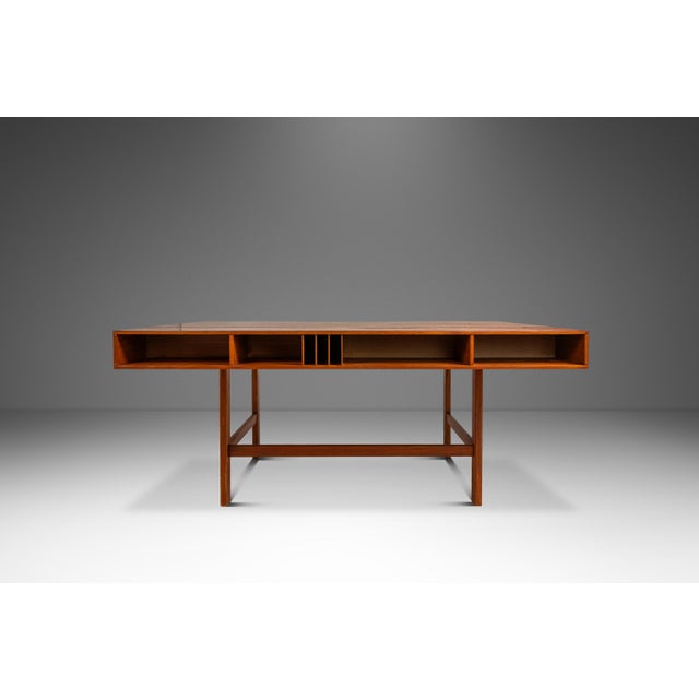 Mid-Century Modern Danish Mid-Century Modern Flip-Top Executive Desk in Teak by Peter Løvig Nielsen, Denmark, C. 1960s For Sale - Image 3 of 18