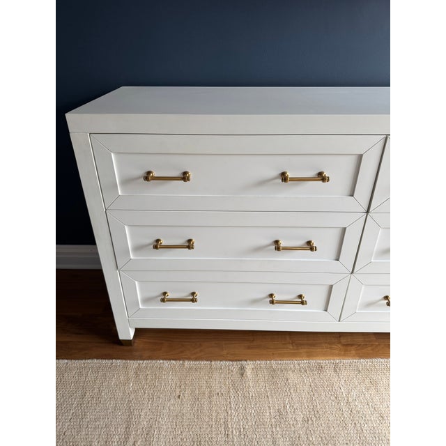 Transitional Orient Express Stella Matte White 6 Drawer Double Dresser For Sale - Image 3 of 6
