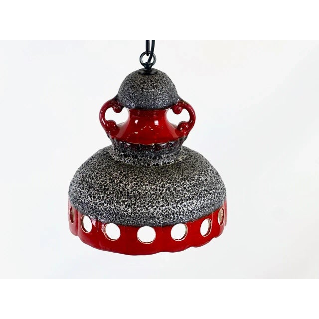 Vintage Ceramic Fat Lava Pendant Lamp, 1960s, in Flawless conditions. Designed 1960 to 1969 European Plug (up to 250V).The...