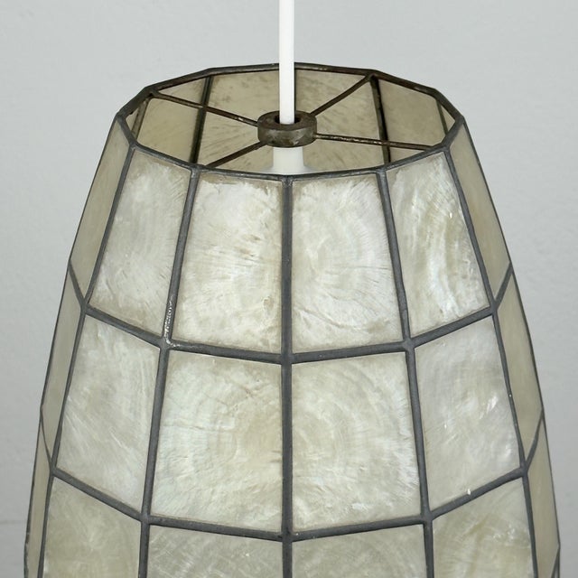 Vintage Capiz Shell Pendant Lamp, Italy, 1960s For Sale - Image 17 of 18