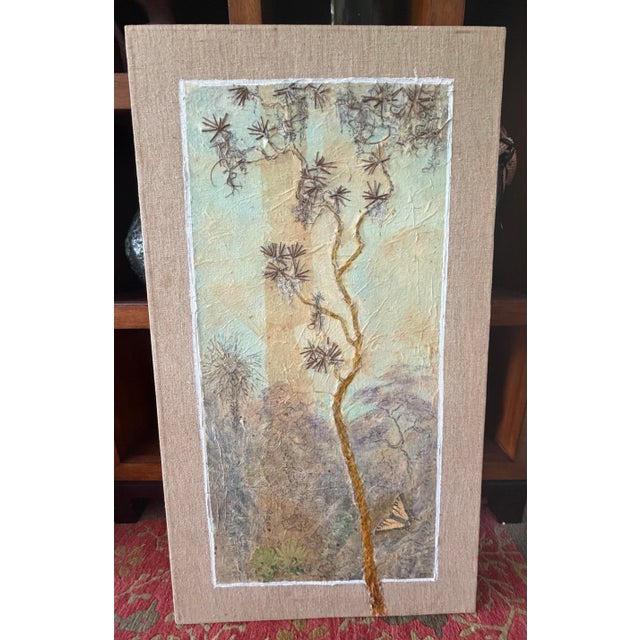 Traditional “The Haunt of the Butterfly” — Vintage Signed Original Mixed-Media Botanical Collage For Sale - Image 3 of 16