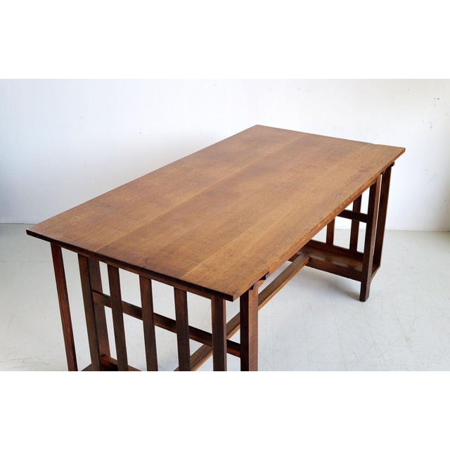 Brown Antique Arts and Crafts Table, 1900 For Sale - Image 8 of 10