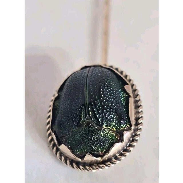 Gold Antique Egyptian Revival Victorian 9ct Gold Scarab Beetle Pin For Sale - Image 8 of 18