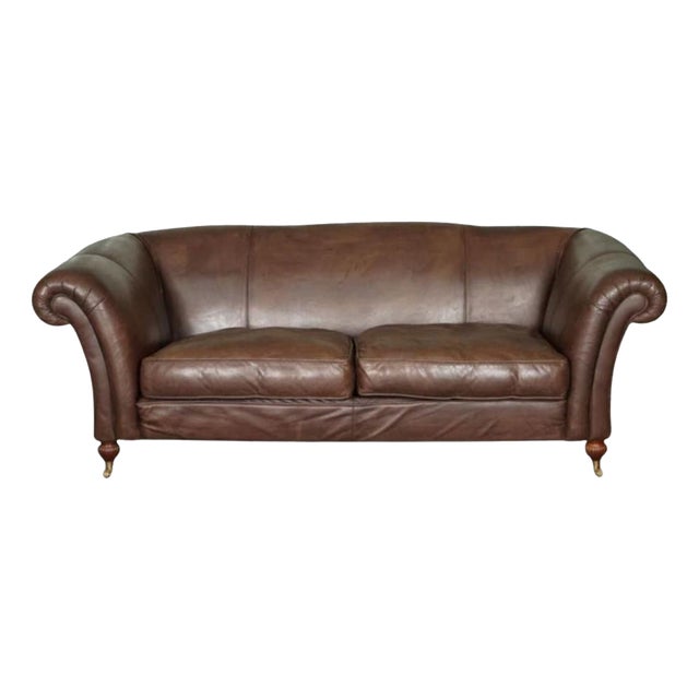 Large Brown Leather 2-to-3-Seater Sofa from Heritage For Sale