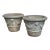 Mid 20th Century Pair of Neoclassical Cast Stone Garden Urns With Mask and Garland Motifs For Sale