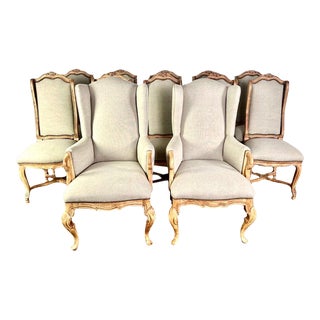 Set of (12) French Louis XV Style Dining Chairs For Sale