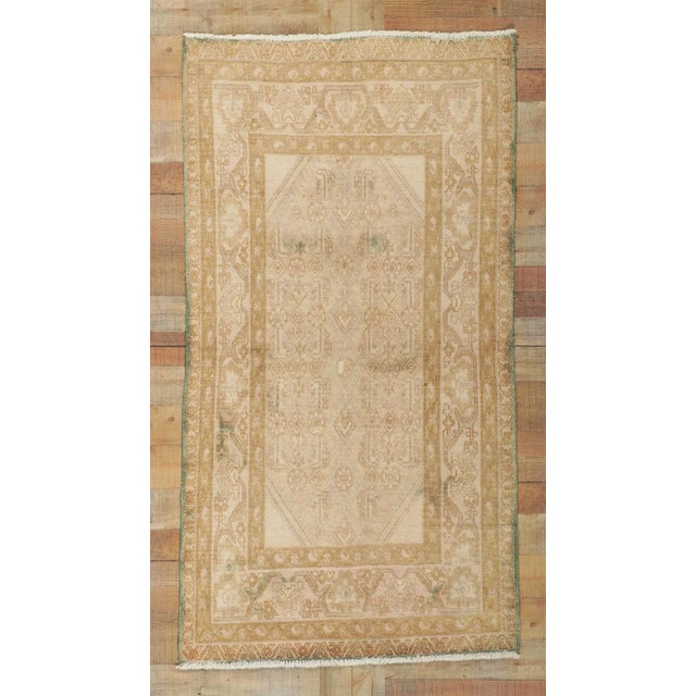Tan Antique Persian Malayer Rug - 03'06 X 06'06 For Sale - Image 8 of 9