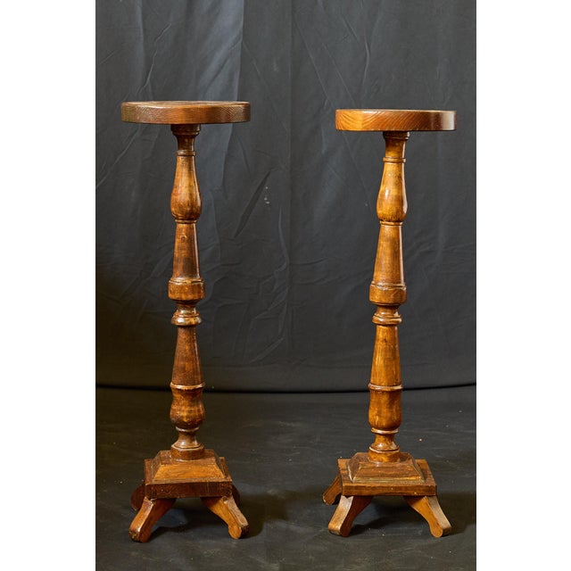 Pair of 19th Century Italian Pine Plant Stands For Sale In Atlanta - Image 6 of 12