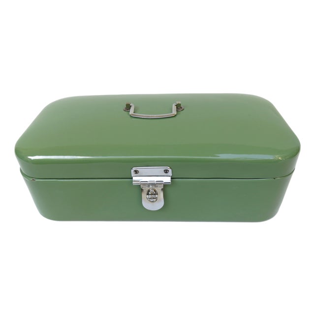 Antique Art Nouveau Lunch Box in Green and Chrome-Plated, 1890s For Sale