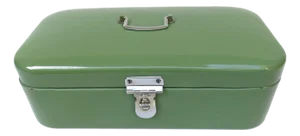 Antique Art Nouveau Lunch Box in Green and Chrome-Plated, 1890s
