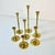 Mid 20th Century Mid Century Hollywood Regency Gustavian Swedish Graduating Brass Candle Holders - Set of 7 For Sale - Image 5 of 10