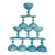 Vintage French Turquoise Blue Opaline Glass Champagne Coupes or Sherbet Glasses, by Portieux Vallerysthal Set of 10 For Sale